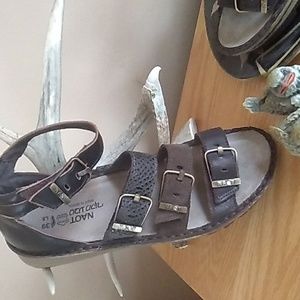 GLADIATOR NAOT BROWN LEATHER SANDALS GLADIATOR ANKLE Sz 39 NIB